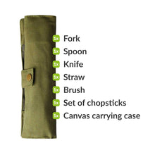 Load image into Gallery viewer, Bamboo Travel Cutlery Set